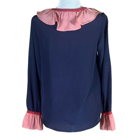 Boden Constance Long Sleeve Semi Sheer Silk Blouse Size 2 📦 - Picture 3 of 8